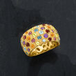 2.60 ct. t.w. Multi-Gemstone Ring in 18kt Gold Over Sterling