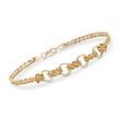 14kt Yellow Gold Two-Strand Rope and Circle-Link Bracelet