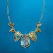 Labradorite Bib Necklace in 14kt Yellow Gold Over Sterling Silver
