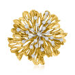C. 1970 Vintage 1.80 ct. t.w. Diamond Floral Pin in 18kt Yellow Gold and Platinum