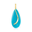 Turquoise Teardrop Pendant in 14kt Yellow Gold