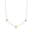 Zina Sterling Silver &quot;Contemporary&quot; 2.60 ct. t.w. Peridot Three-Stone Station Necklace