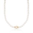 Mikimoto &quot;Everyday&quot; 7-7.5mm A+ Akoya and 11mm Golden South Sea Pearl Necklace with Diamonds in 18kt Yellow Gold