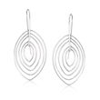 Sterling Silver Concentric Open Drop Earrings