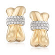 .56 ct. t.w. Diamond Crisscross Drop Earrings in 14kt Yellow Gold