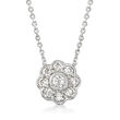 .50 ct. t.w. Diamond Flower Necklace in Sterling Silver