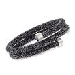 Swarovski Crystal &quot;Dust&quot; Black Crystal Coil Bracelet in Stainless Steel