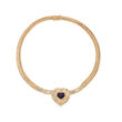 C. 1980 Vintage 7.30 Carat Heart-Shaped Amethyst and 4.25 ct. t.w. Diamond Necklace in 18kt Yellow Gold