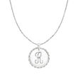 Italian Sterling Silver Personalized Roped-Disc Pendant Necklace