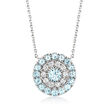 1.20 ct. t.w. Aquamarine and .30 ct. t.w. Diamond Circle Necklace in 14kt White Gold