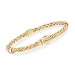 Phillip Gavriel &quot;Woven&quot; .30 ct. t.w. Pave Diamond Wheat-Chain Station Bracelet in 14kt Yellow Gold