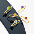 1.60 ct. t.w. Multi-Gemstone Jewelry Set: Five Rings in 18kt Gold Over Sterling