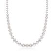 22.70 ct. t.w. CZ Floral Necklace in Sterling Silver
