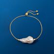 13-16mm Cultured Baroque Pearl Bolo Bracelet in 14kt Yellow Gold