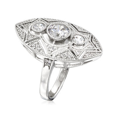 1.30 ct. t.w. CZ Trio Ring in Sterling Silver