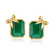 7.50 ct. t.w. Emerald Bow Earrings in 18kt Gold Over Sterling