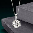 3.00 Carat Moissanite Solitaire Necklace in Sterling Silver
