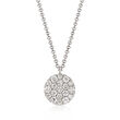 Gabriel Designs .48 ct. t.w. Pave Diamond Disc Necklace in 14kt White Gold
