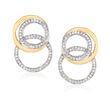 1.40 ct. t.w. Diamond Circle Drop Earrings in 18kt Two-Tone Gold