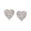 .21 ct. t.w. Diamond Heart Earrings in 14kt White Gold
