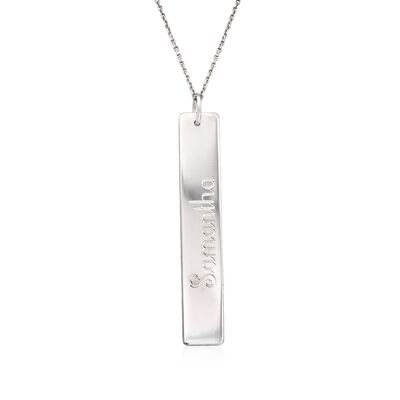 Sterling Silver Roman Numeral Personalized Date Pendant Necklace | Ross ...