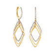 .50 ct. t.w. Diamond Triple-Marquise Drop Earrings in 14kt Yellow Gold