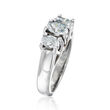 C. 2000 Vintage 1.70 ct. t.w. Diamond Three-Stone Ring in Platinum
