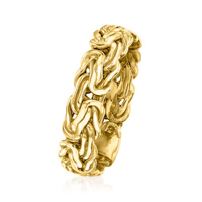 18kt Gold Over Sterling Solid Byzantine Ring