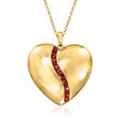 .60 ct. t.w. Garnet Heart Pendant Necklace in 18kt Gold Over Sterling