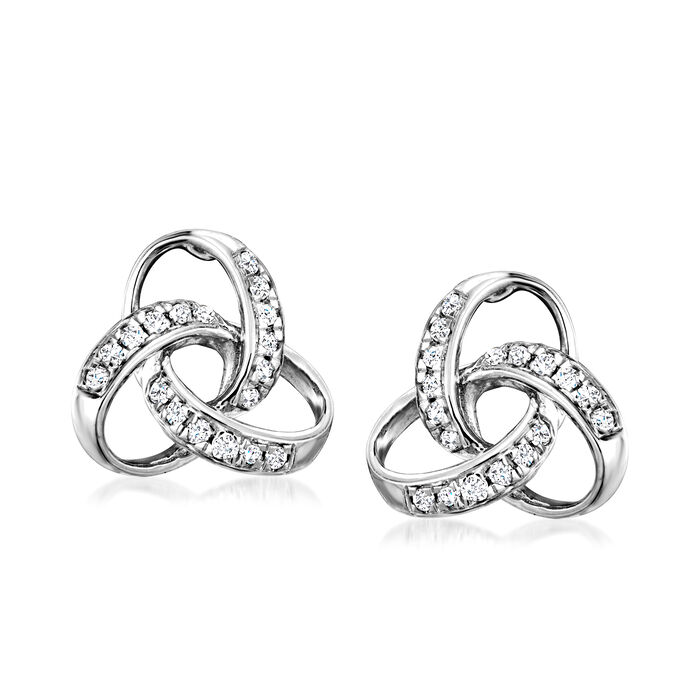 .10 ct. t.w. Diamond Celtic Knot Stud Earrings in Sterling Silver
