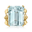 C. 1950 Vintage 29.50 Carat Sky Blue Topaz Cocktail Ring in 14kt Yellow Gold