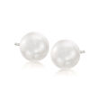 7-8mm Cultured Pearl Stud Earrings in 14kt White Gold