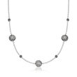 Andrea Candela &quot;Vida De Plata&quot; Sterling Silver Three-Circle Necklace with Diamond Accents and Black Enamel