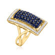 1.90 ct. t.w. Sapphire and .38 ct. t.w. Diamond Ring in 14kt Yellow Gold