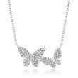.33 ct. t.w. Diamond Butterfly Necklace in Sterling Silver