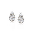 .10 ct. t.w. Diamond Cluster Teardrop Earrings in Sterling Silver
