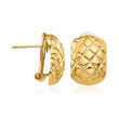 14kt Yellow Gold Quilted Earrings