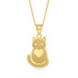 14kt Yellow Gold Cat Pendant Necklace