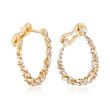 .62 ct. t.w. Diamond Baguette Hoop Earrings in 14kt Yellow Gold