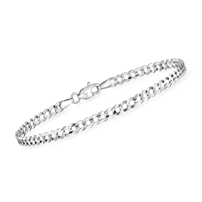 14kt White Gold Curb-Link Bracelet
