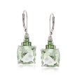 11.00 ct. t.w. Green Amethyst Earrings with White Zircon and Green Chrome Diopside in Sterling Silver