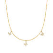.50 ct. t.w. Diamond Butterfly Paper Clip Link Necklace in 14kt Yellow Gold