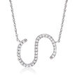 .10 ct. t.w. Diamond Tilted-Initial Necklace in Sterling Silver