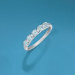 .60 ct. t.w. Aquamarine Ring with Diamond Accents in 14kt White Gold