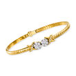C. 1990 Vintage Jabel 1.37 ct. t.w. Diamond Floral Bracelet in 14kt Yellow Gold