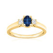 .60 Carat Sapphire Ring with .11 ct. t.w. Diamonds in 14kt Yellow Gold