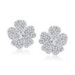 .58 ct. t.w. Diamond Flower Earrings in 14kt White Gold