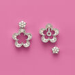 .25 ct. t.w. Diamond Flower Convertible Earrings in Sterling Silver
