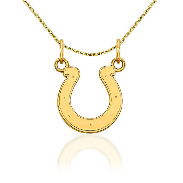 14kt Yellow Gold Small NFL Indianapolis Colts Necklace. 18&quot;