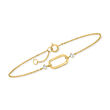 14kt Yellow Gold Cable-Chain Bracelet with Paper Clip Link